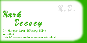 mark decsey business card