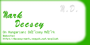 mark decsey business card